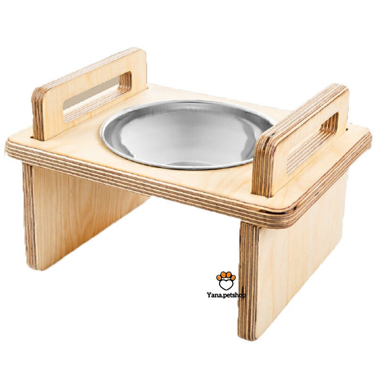 خرید ظرف آب و غذای سگ و گربه کامپلای وود مدل پانزی