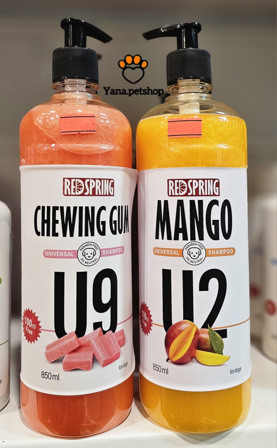 خرید شامپو پمپی سگ رد اسپرینگ 2 رایحه انبه و آدامس | ۸۵۰ میلی‌لیتر