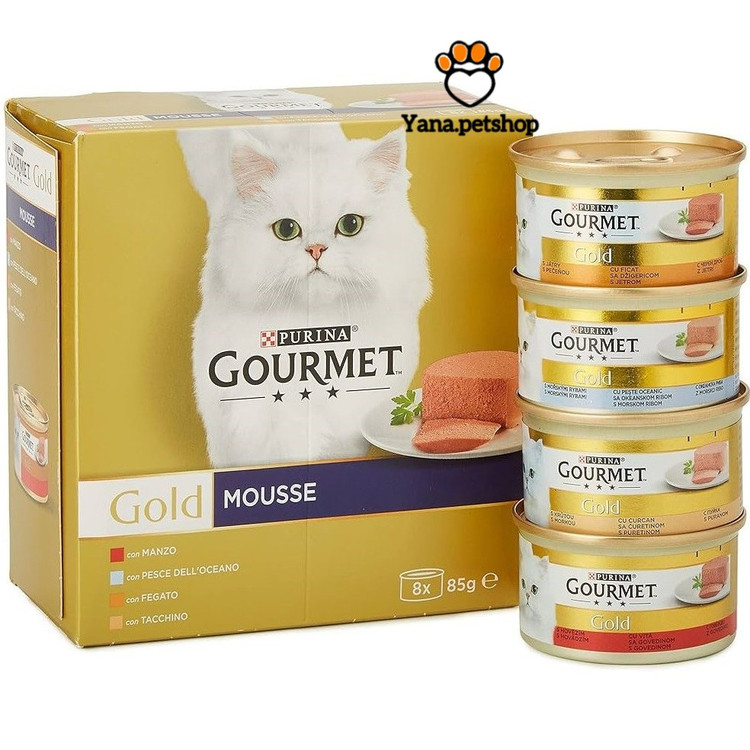 خرید و قیمت کنسرو گربه گورمت گلد پته ۶ طعم