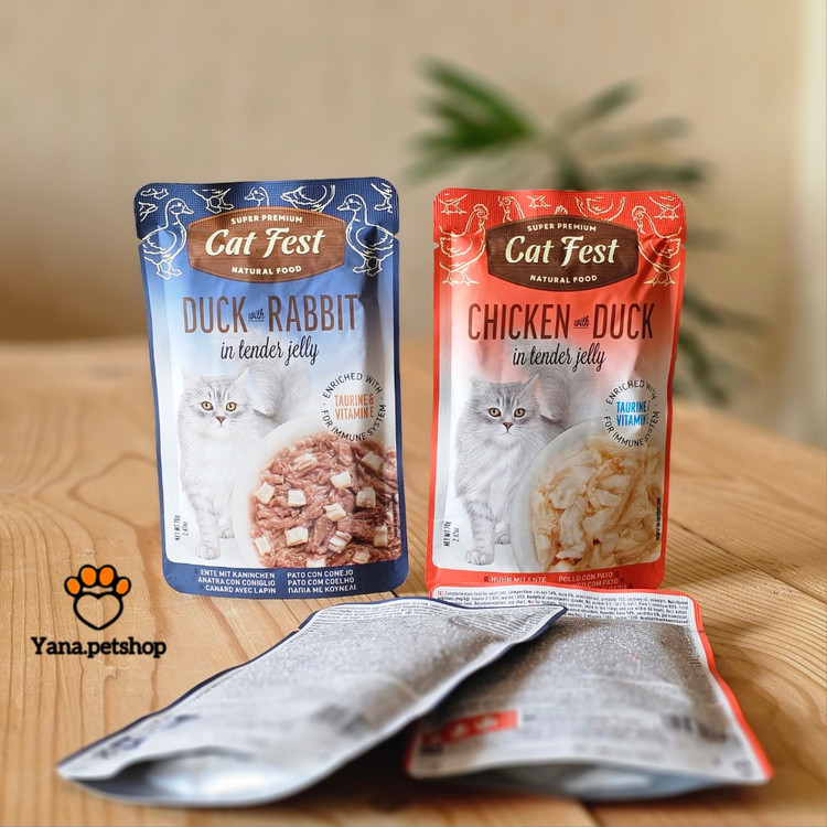 خرید پوچ گربه کت فست در 2 طعم | بافت نچرال و طبیعی