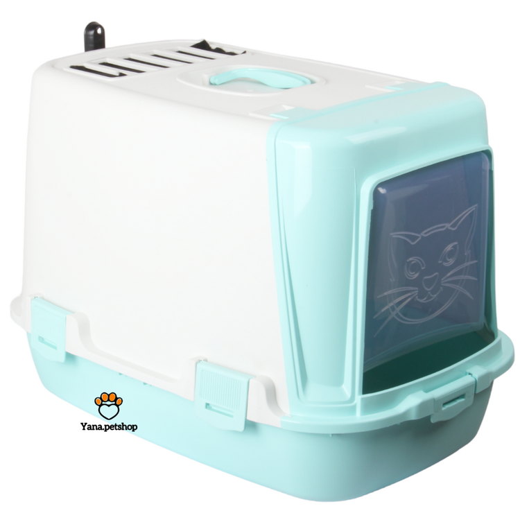 خرید ظرف خاک گربه مسقف دربدار | به همراه بیلچه