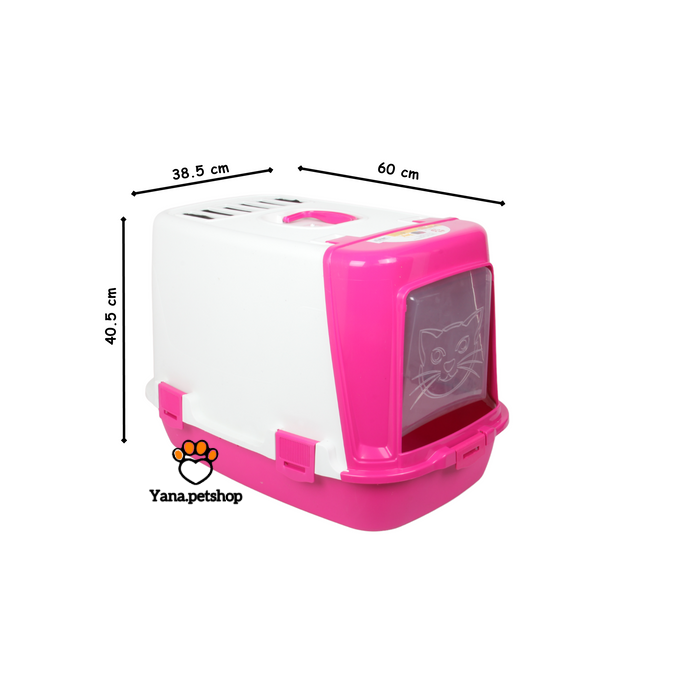 خرید ظرف خاک گربه مسقف درب‌دار به همراه بیلچه