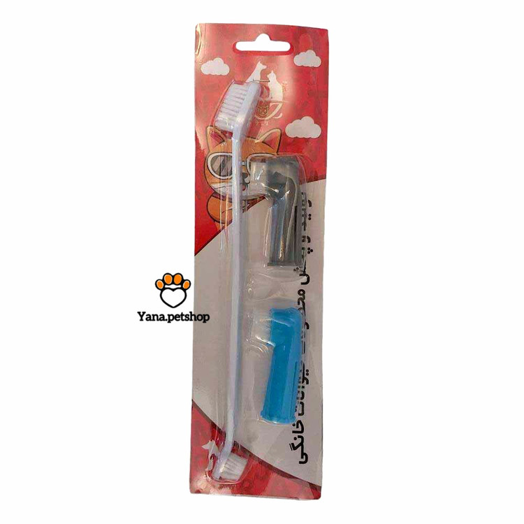 خرید مسواک ۳ عددی سگ و گربه