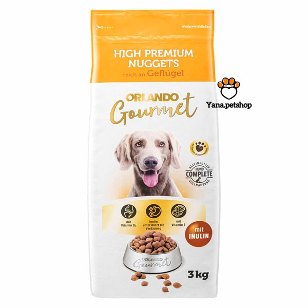 خرید غذای سگ بالغ اورلاندو طعم طیور 3 کیلوگرم | مناسب تمامی نژادها