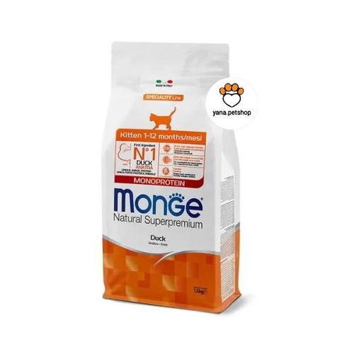 خرید غذای خشک بچه گربه مونژه طعم اردک ۱/۵ کیلوگرم ارسال فوری