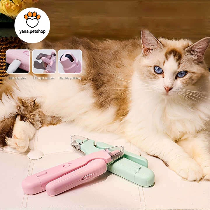 ناخنگیر شارژی سگ و گربه مجهز به چراغ LED و سوهان برقی