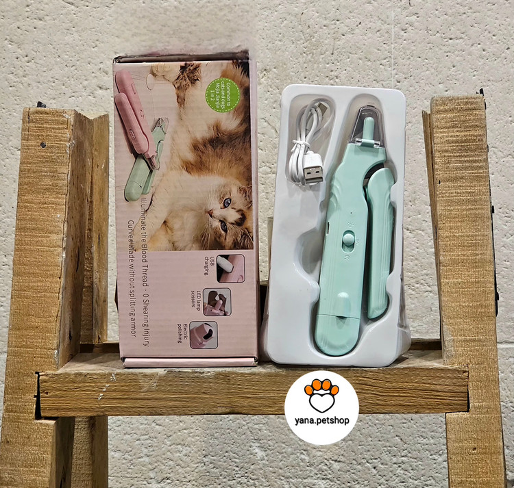 ناخنگیر شارژی سگ و گربه مجهز به چراغ LED و سوهان برقی